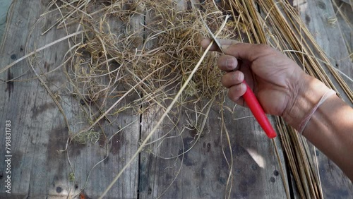 Organic Uttarakhand brooms made with coconut husk & agri waste. photo