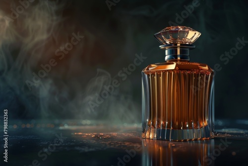 Luxury Expensive Perfume Bottle on Dark Background. Sleek and Modern Design Premium Fragrance.