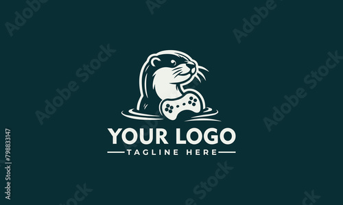 Otter gaming mascot illustration logo vector Otter mascot e sport logo design