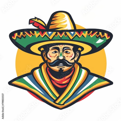 Mexican Man With Mustache Wearing Sombrero