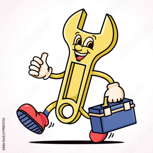 Wrench carrier tool box, cartoon mascot