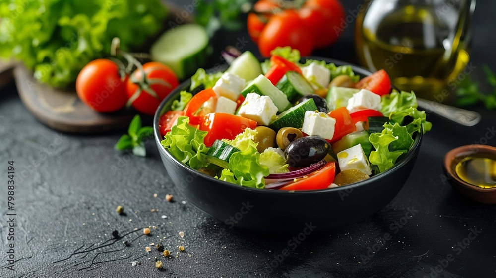 fresh vegetable salad, Generative AI,