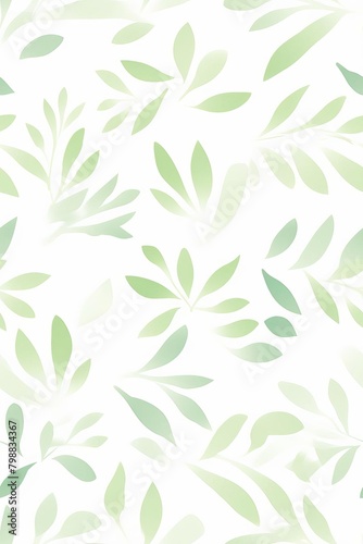 A green leafy pattern is on a white background