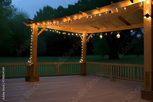 Using strings to decorate an outdoor gazebo.gazebo in a backyard with solitary hanging string lights A beautiful, high-tech gazebo for your house can help you embrace innovation.