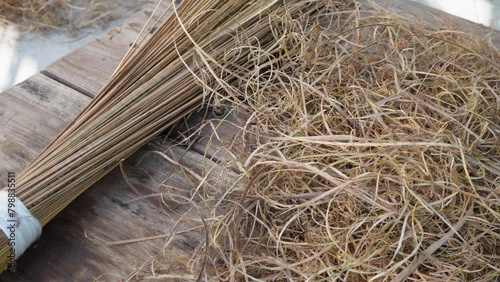 Organic Uttarakhand brooms made with coconut husk & agri waste. photo
