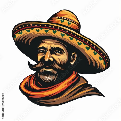 Man Wearing Sombrero and Scarf
