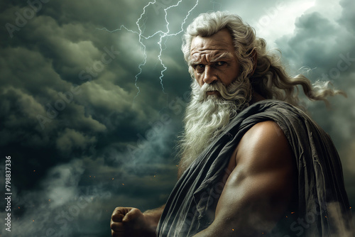 zeus, king of the Gods, God of the sky, lightning, thunder, law and order, greek mythology and religion photo