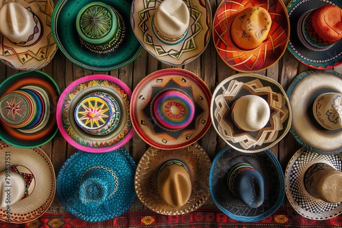 Artistic Sombrero Arrangements Creative Displays on Rustic Tabletops