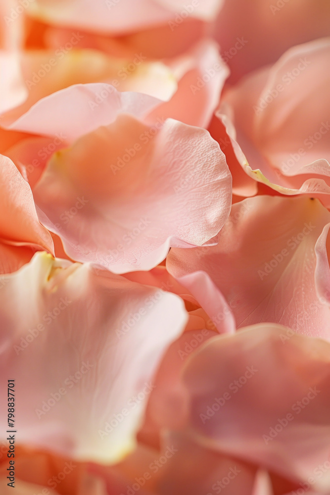 Delicate texture of rose petals, showcasing their softness and pastel hues. rose petal textures offer a romantic and ethereal backdrop