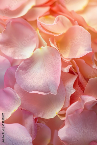 Delicate texture of rose petals  showcasing their softness and pastel hues. rose petal textures offer a romantic and ethereal backdrop