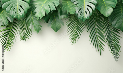 tropical leaves hanging down background wallpaper