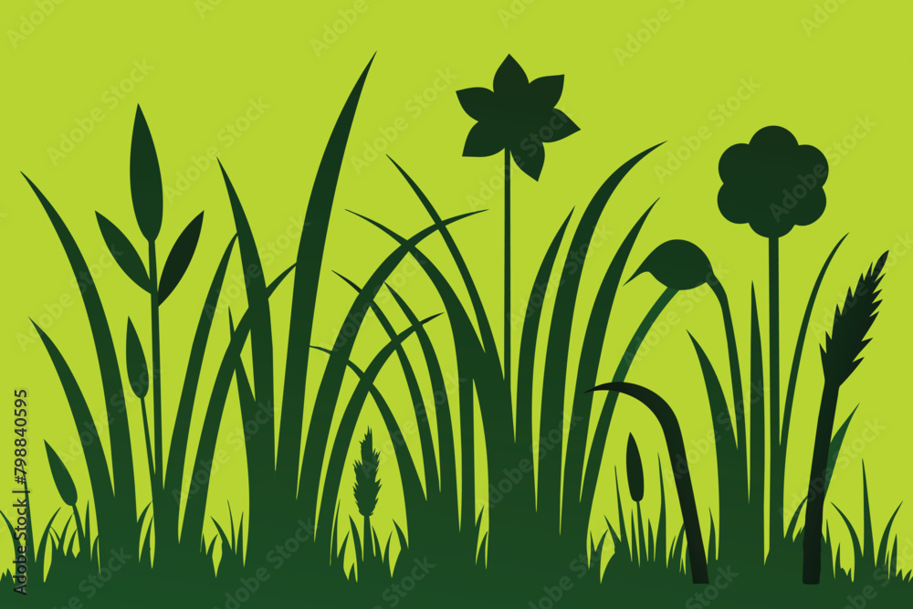 Grass Silhouette Shapes vector design