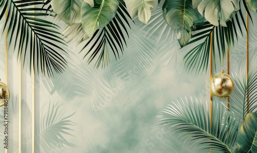 tropical leaves hanging down background wallpaper