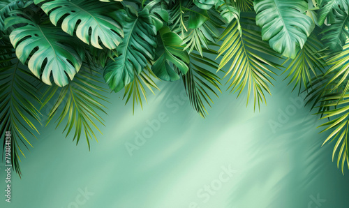 tropical leaves hanging down background wallpaper