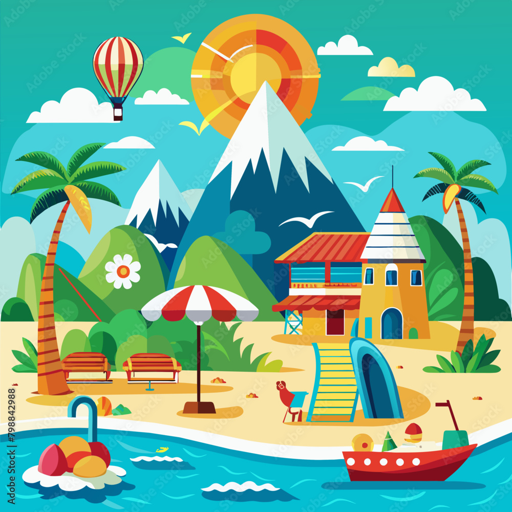 Obraz premium beach with palms