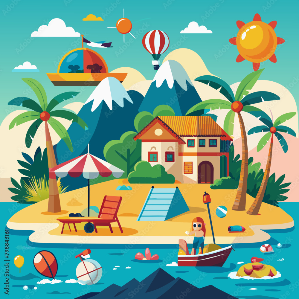 Obraz premium beach with palms