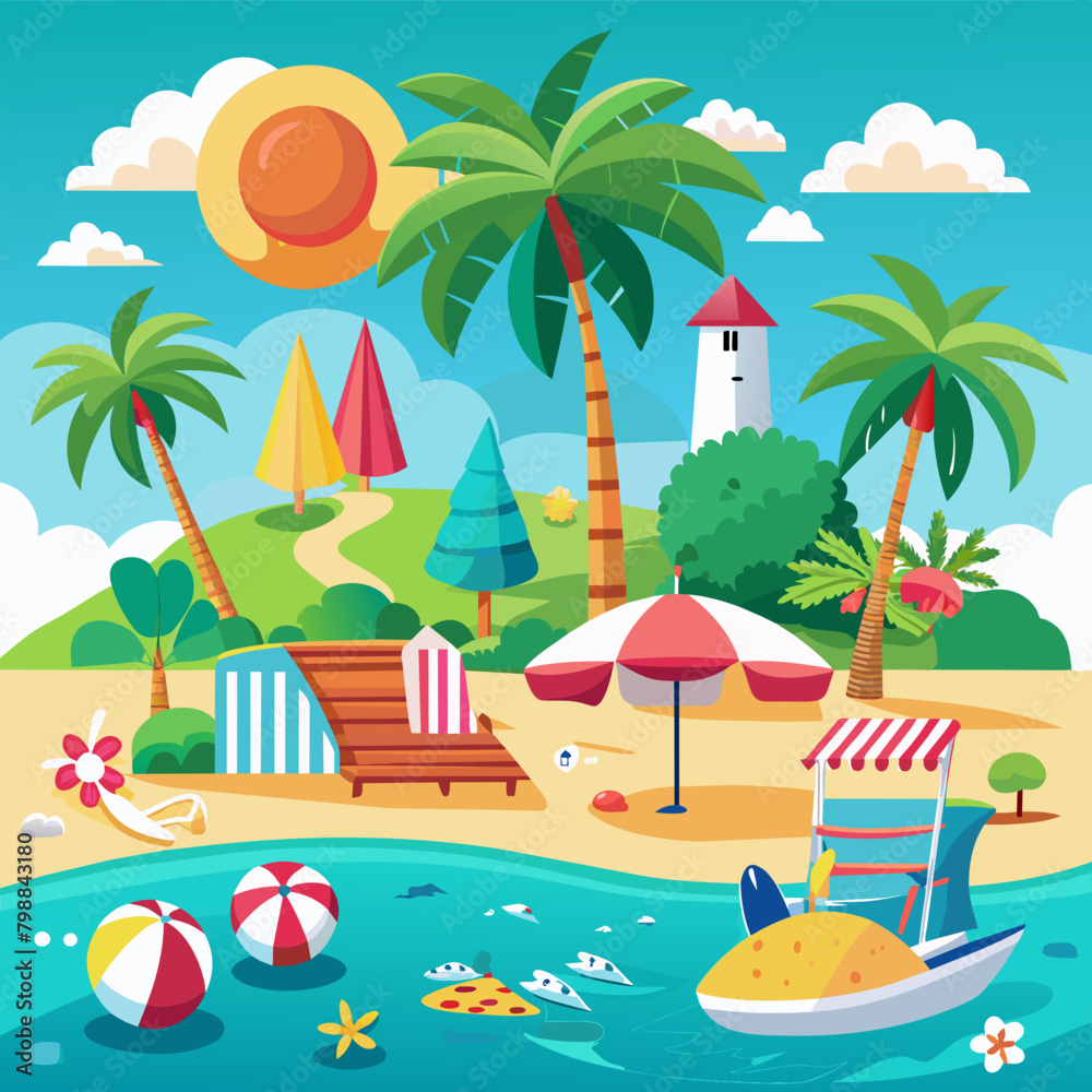 Obraz premium beach with palms