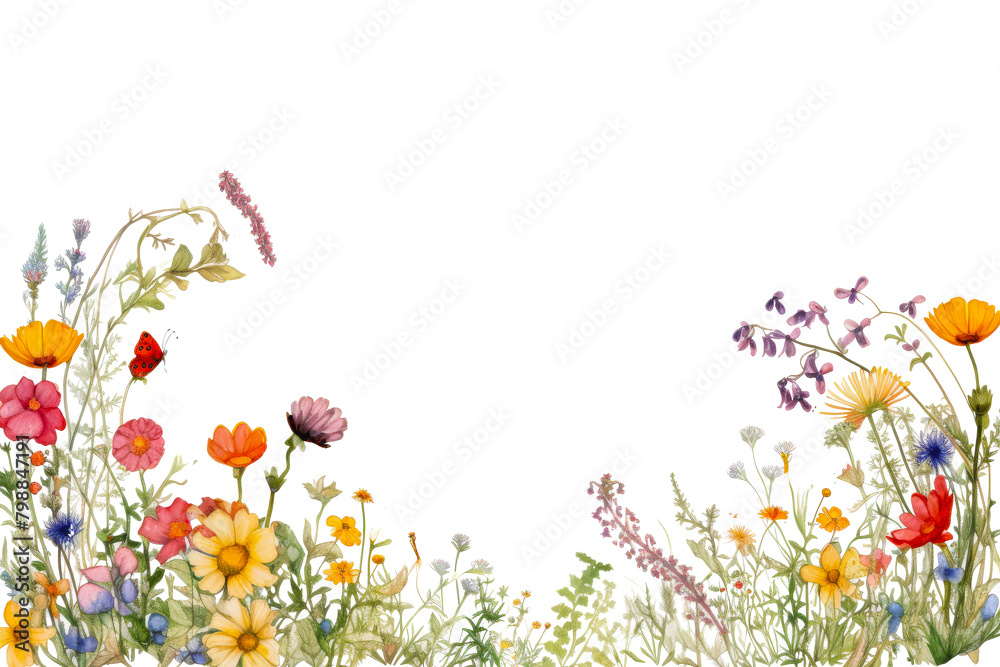 dainty wildflowers as a frame border