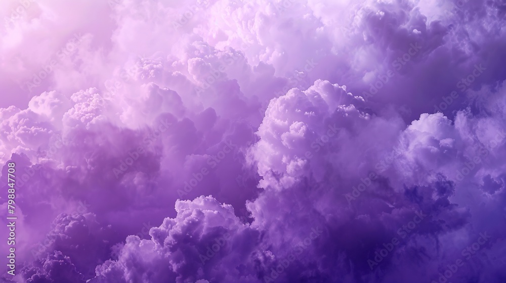 Purple smoky clouds in sky empty background, wide banner