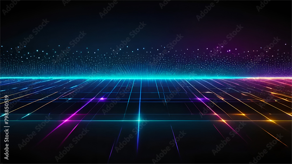 Abstract Lines with dots technology background Abstract Lines with dots technology background