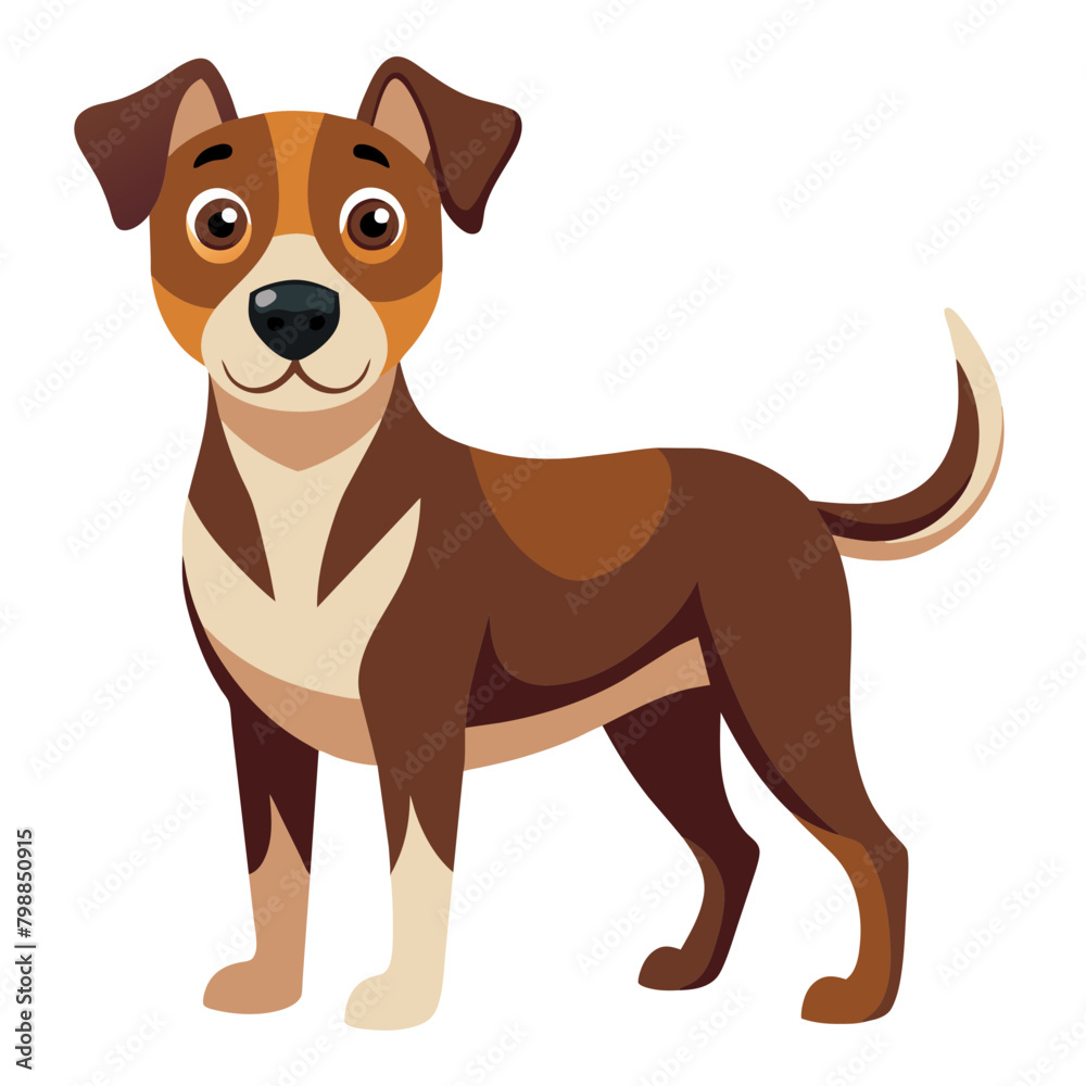 brown dog, icon, vector illustration