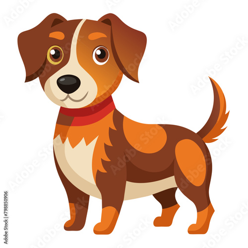 brown dog, icon, vector illustration