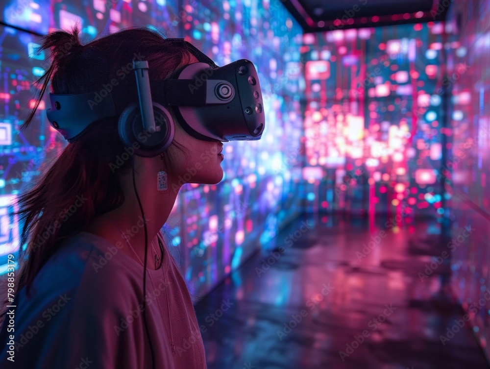 Multiple testers navigating virtual interfaces in a shared space, dynamic lighting, showcasing collective digital exploration Multiple testers navigating virtual interfaces in a shared space, dynamic lighting, showcasing collective digital exploration
