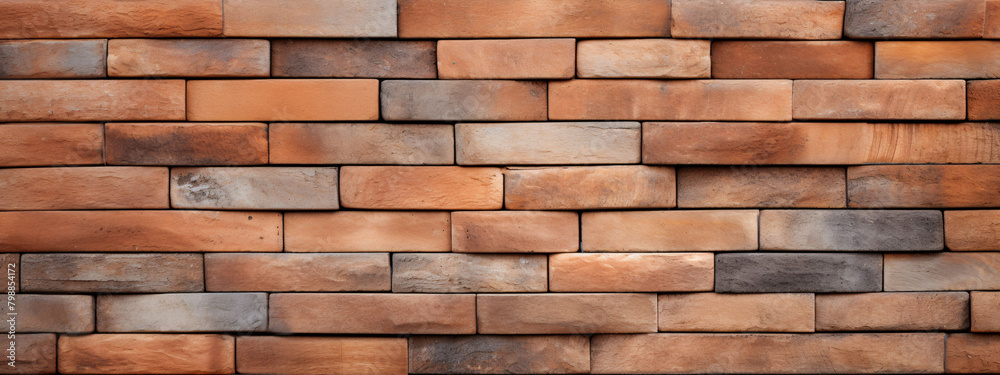 Obraz premium horizontal modern brick wall for pattern and background.