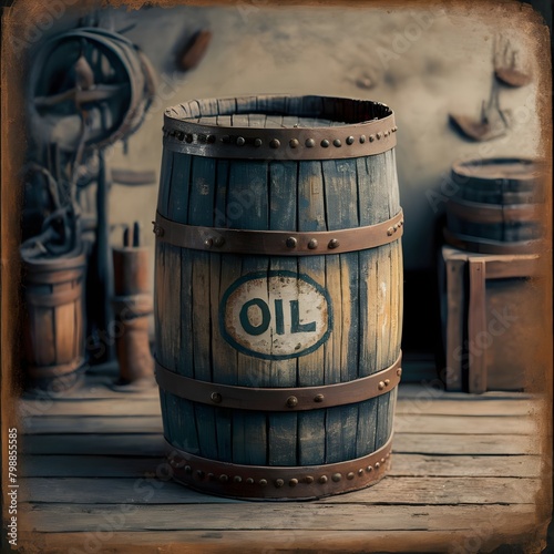 old wooden barrel