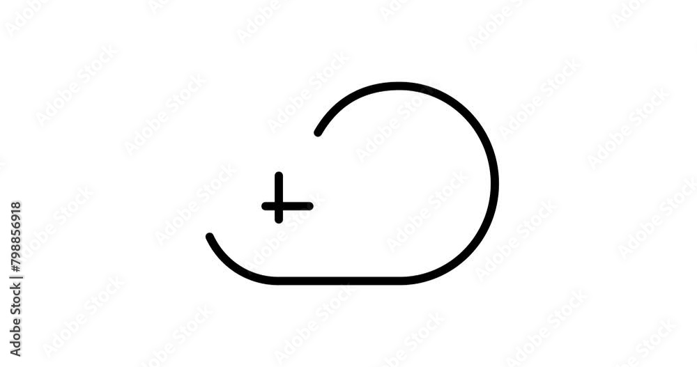 Add to cloud animated outline icon with alpha channel. loud computing 4k motion design animation for web, mobile and ui design Add to cloud animated outline icon with alpha channel. loud computing 4k motion design animation for web, mobile and ui design