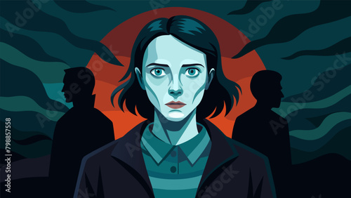 An author with borderline personality disorder integrates their intense emotions and fear of abandonment into a dark and compelling thriller.. Vector illustration