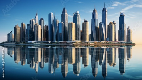 Modern skyscrapers ，graphic perspective of buildings，contrast composition