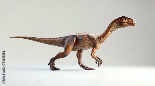 3D rendering of a realistic dinosaur  Suchomimus tenerensis  isolated on a white background.