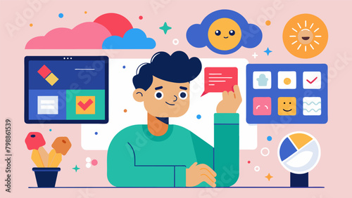 A visual mood board creator that allows individuals to use images colors and words to express and quantify their emotions providing a creative outlet.
