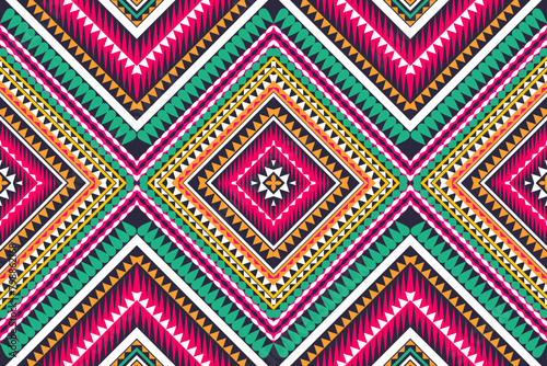 Aztec tribal geometric vector background Seamless stripe pattern. Traditional ornament ethnic style. Design for textile, fabric, clothing, curtain, rug, ornament, wrapping.