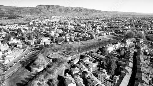 Aerial view of Lucca medieval town, Tuscany - Italy