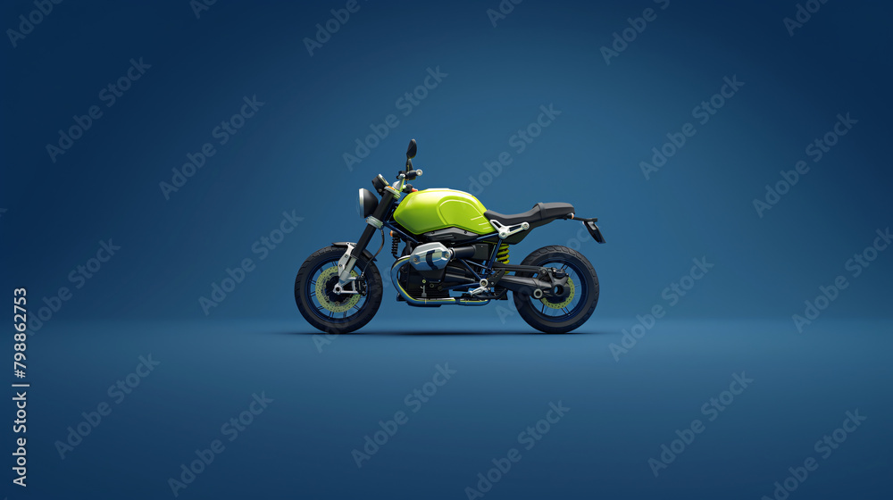 Sport Motorcycle with Vibrant Green Accents Sport Motorcycle with Vibrant Green Accents