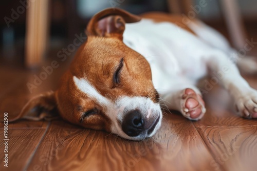 Lovable, pretty puppy of brown color. Close-up, indoors. Day light. Concept of care, education, obedience training and raising pets. Beautiful simple AI generated image in 4K, unique.