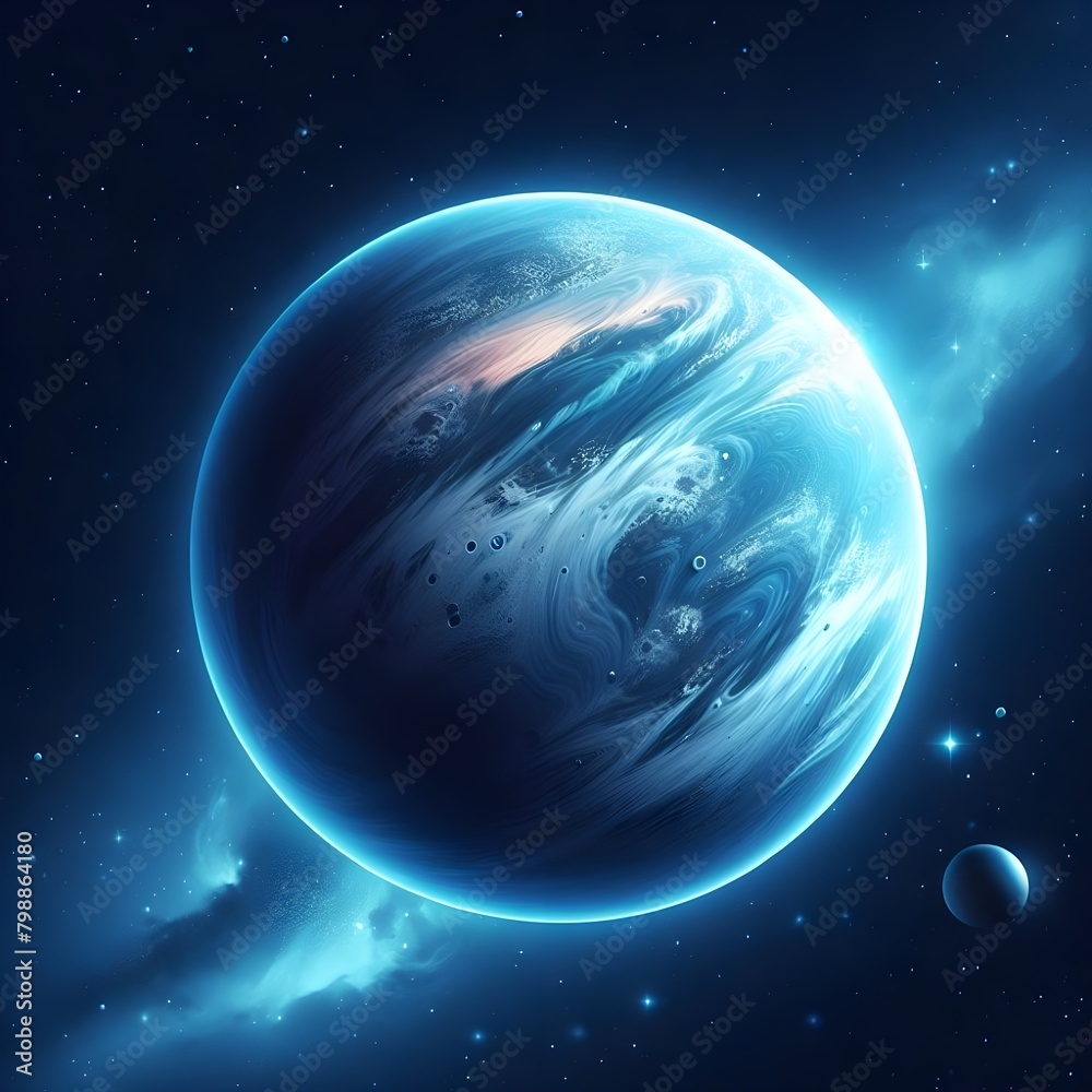 Obraz premium Planet Neptune in solar system, isolated with black background