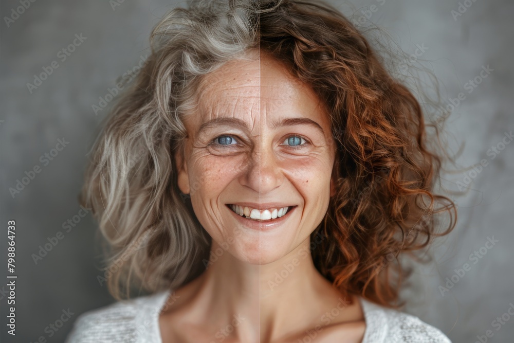 Split reversal processes for aging managing gray hair focus on old woman and generation health education in split photo scenarios, enriching aging process discussions with innovative approaches. Split reversal processes for aging managing gray hair focus on old woman and generation health education in split photo scenarios, enriching aging process discussions with innovative approaches.