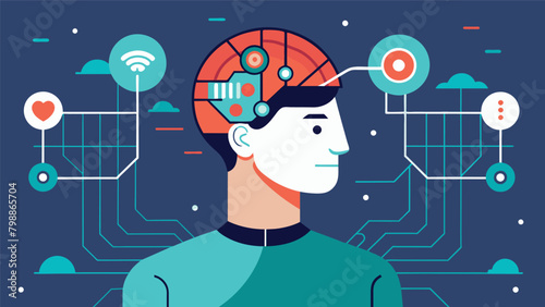 A person utilizing their custom neural implant to control and manipulate technology with their thoughts showing the limitless possibilities of this.