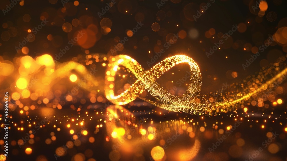 Infinite Golden Glitter in a Loop of Light. Generative ai Infinite Golden Glitter in a Loop of Light. Generative ai