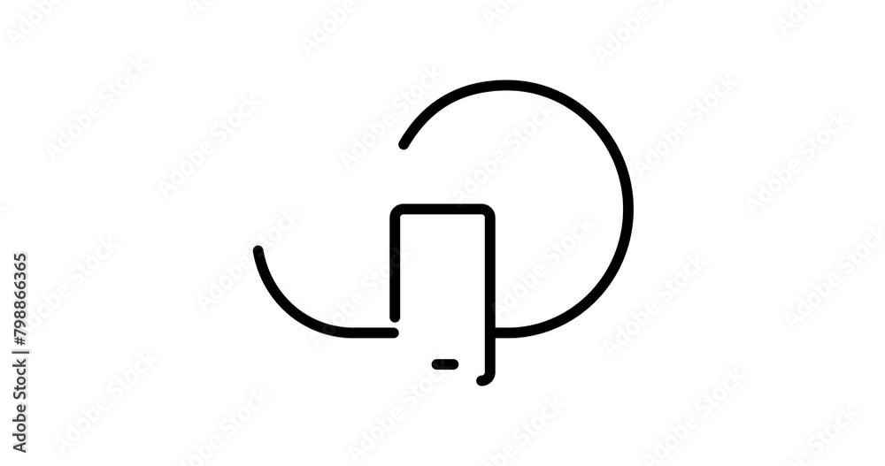 Cloud computing animated outline icon on white background. Cloud computing 4k motion design animation for web, mobile and ui design Cloud computing animated outline icon on white background. Cloud computing 4k motion design animation for web, mobile and ui design