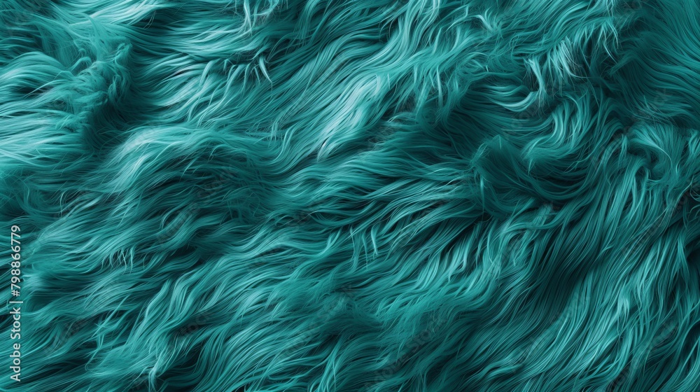 Soft teal fur, textured background Soft teal fur, textured background