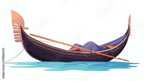 Gondola Venetian boat. Old wooden vessel for water © visual