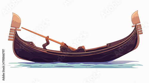 Gondola Venetian boat. Old wooden vessel for water © visual