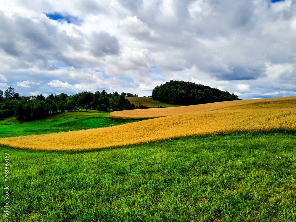 Obraz premium Cloudy day in Kashubia Poland.