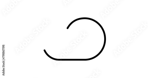 Cloud animated outline icon on white background. Cloud 4k motion design animation for web, mobile and ui design photo