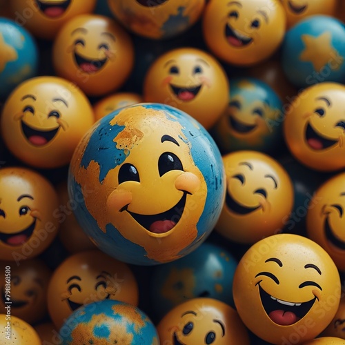  illustration of a Background with happy face for World Laughter Day