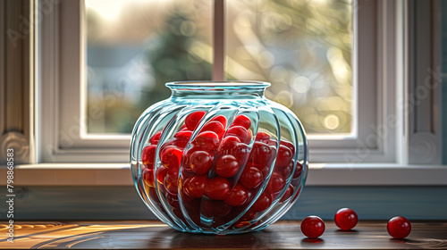 A mid century pop art poster of a candy dish